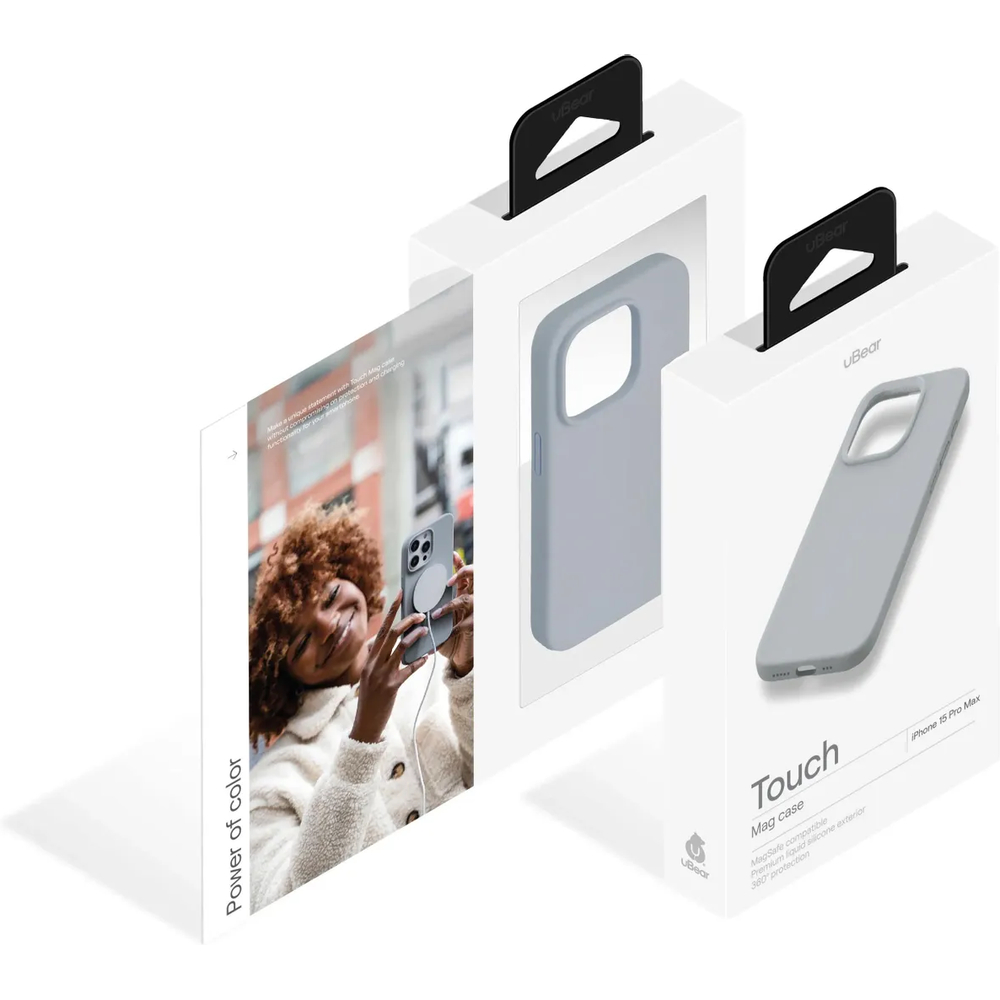 CS279MG67PTH-I23M Чехол защитный uBear Touch Mag Case, iPhone 15 Pro Max, MagSafe, силикон, cерый